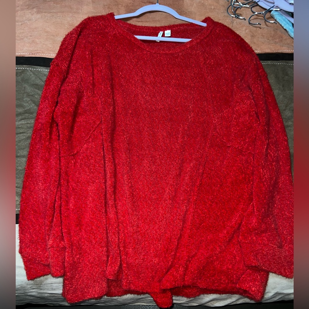 Women’s Cato crew neck sweater, red, size 22/24W